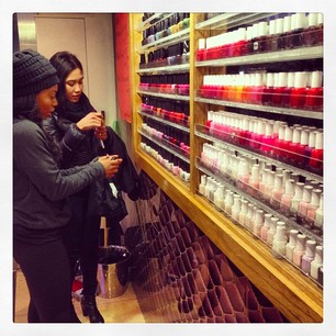 @eveesmith and @_ninasigler_ take their nail polish color decisions very seriously (as they should 