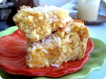 Coconut Cream Cake Batter Blondies