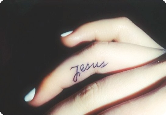 Jesus finger tattoo