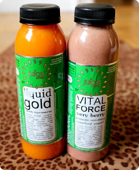 Juice Press Liquid Gold and Vital Force Very Berry