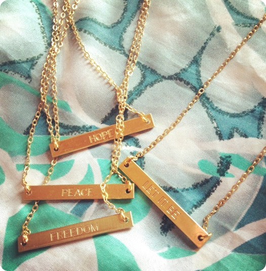 Speakable engraved necklaces
