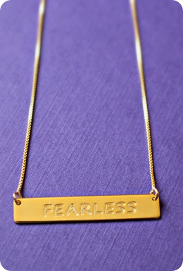 FEARLESS engraved necklace