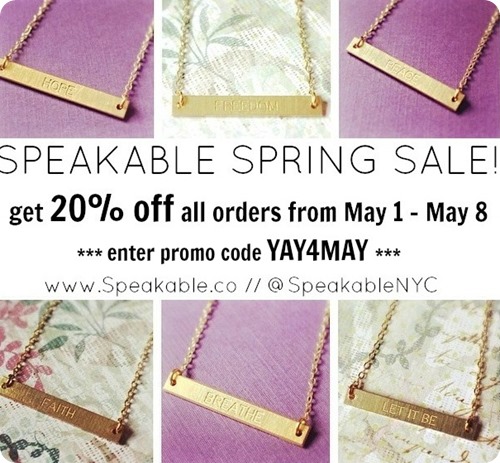 Speakable // engraved necklaces // Spring Sale
