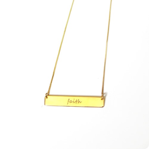 FAITH engraved bar necklace // Speakable.co