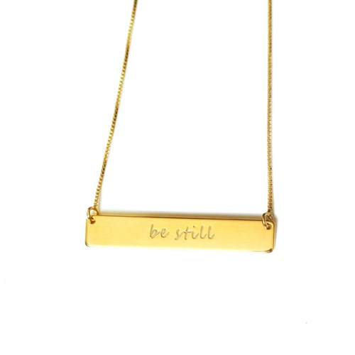 BE STILL engraved bar necklace // Speakable.co