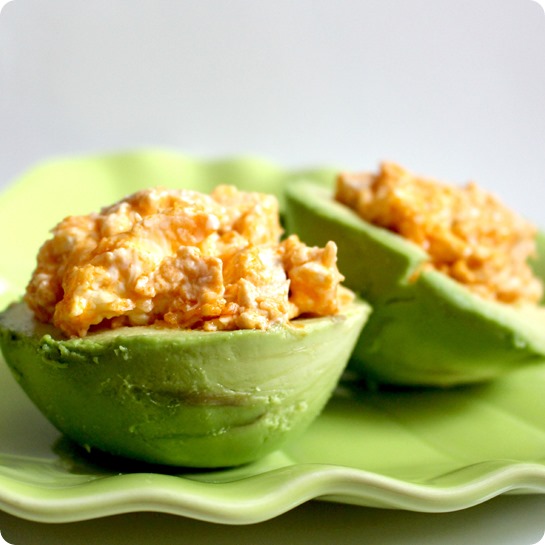 Cheesy Buffalo Chicken Stuffed Avocado