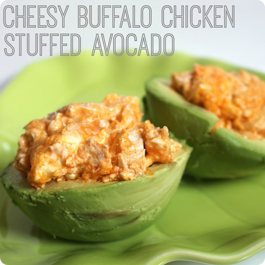 Cheesy Buffalo Chicken Stuffed Avocado