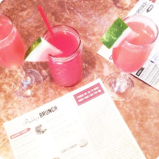 Fresh Watermelon Juice/Mimosas at Bubby's NYC