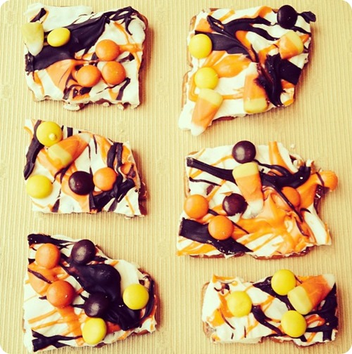 Salted Caramel "Trick or Treat" Candy Bark
