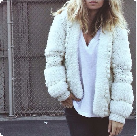 pom pom cardigan