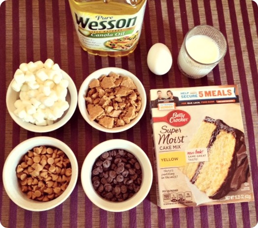 Peanut Butter S'mores Cake Batter Blondies