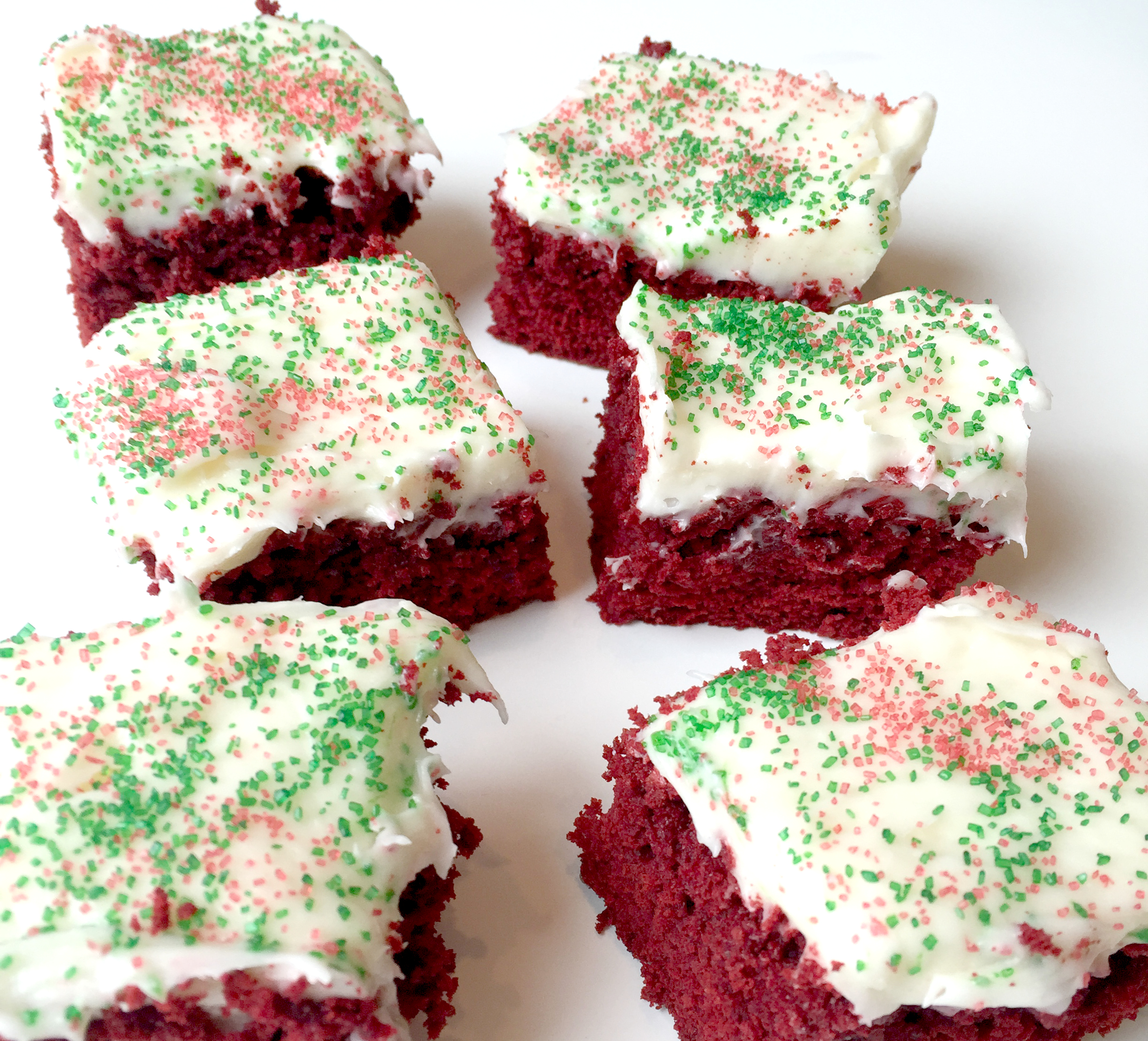 Red Velvet Cake Batter Brownies || girlmeetslife.com