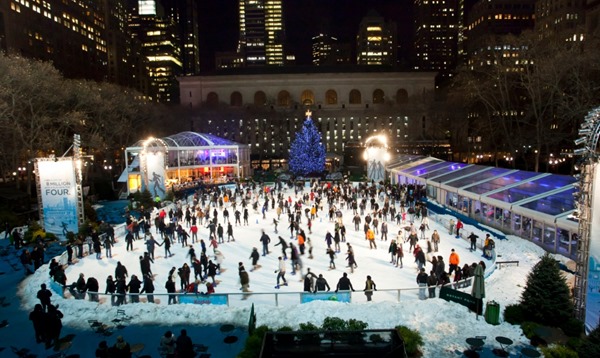 ice skating in Bryant Park NYC