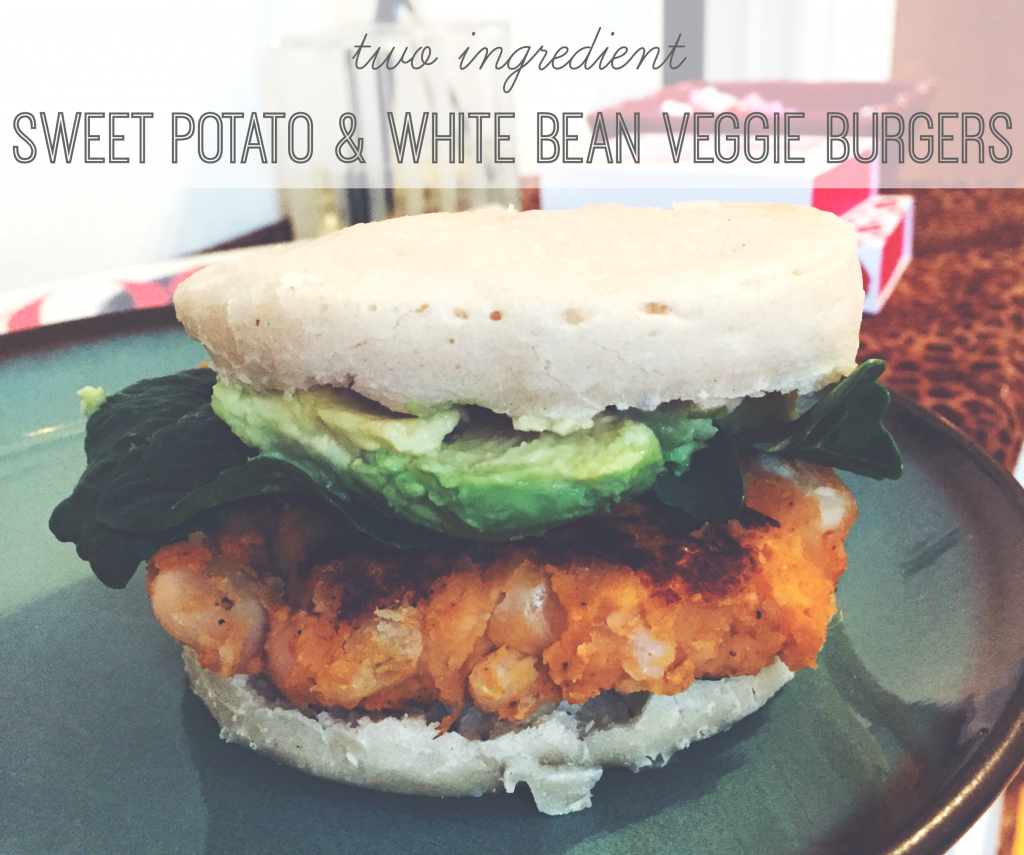 2 Ingredient Sweet Potato & White Bean Veggie Burgers
