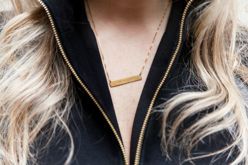 choose joy engraved necklace || speakable.co