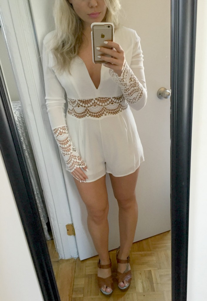 White Lace Detail Jumpsuit || girlmeetslife.com || Gracie Gordon