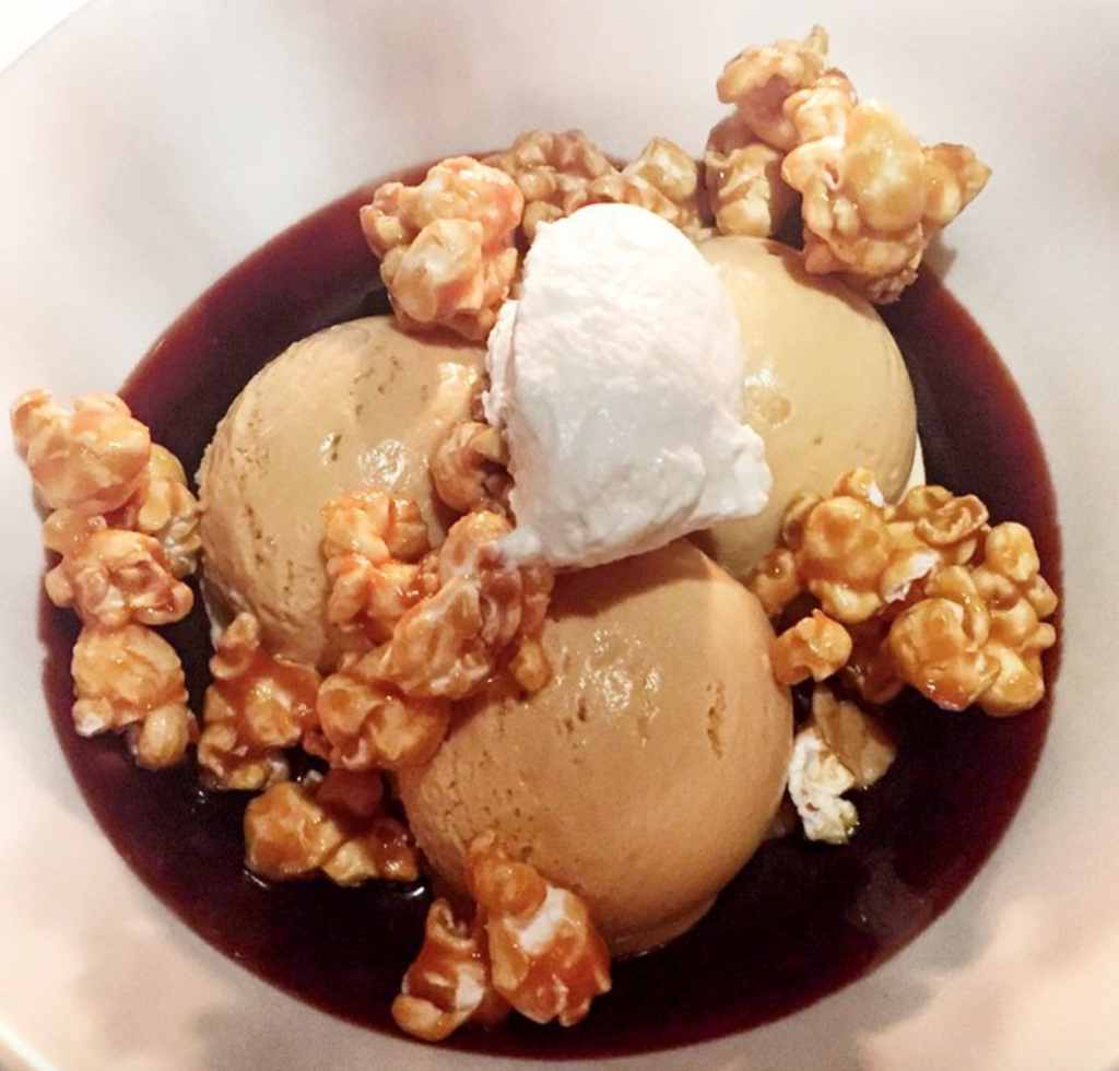 Salted Caramel Popcorn Ice Cream Sundae from ABC Kitchen NYC