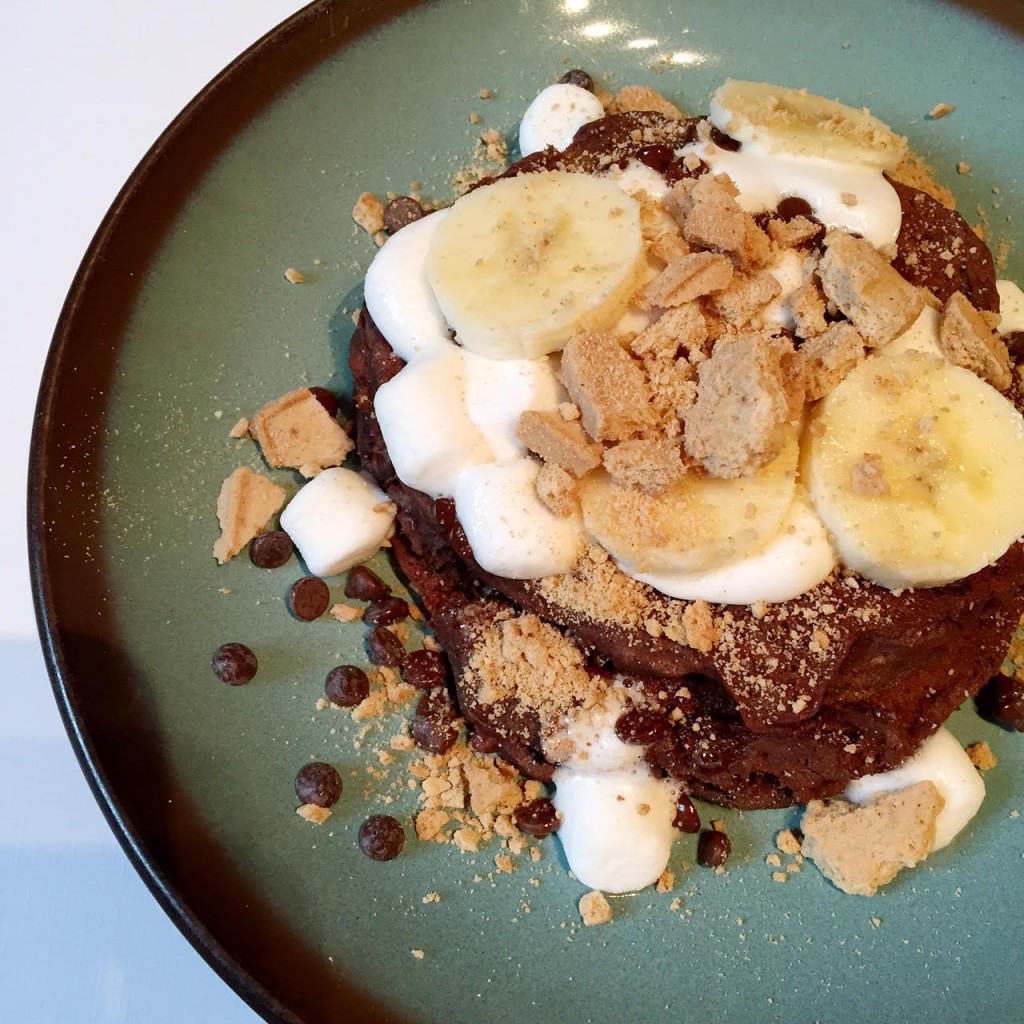 Single Serving Banana S'more Pancakes